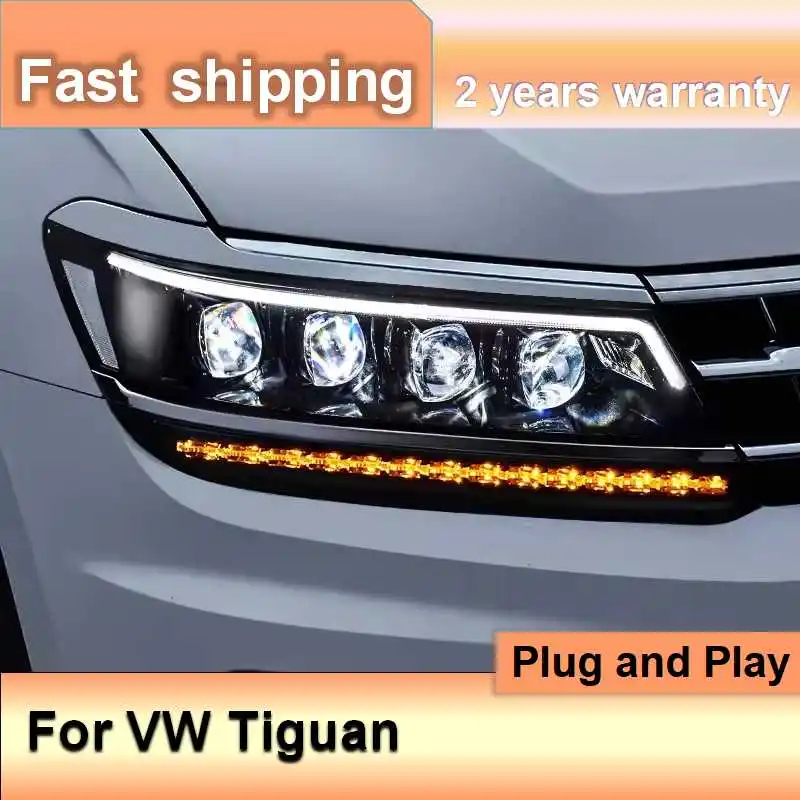 

Автомобильные аксессуары для Volkswagen Tiguan, фара 2017-2021 VW Tiguan, головной свет DRL, указатель поворота, линза проектора дальнего света