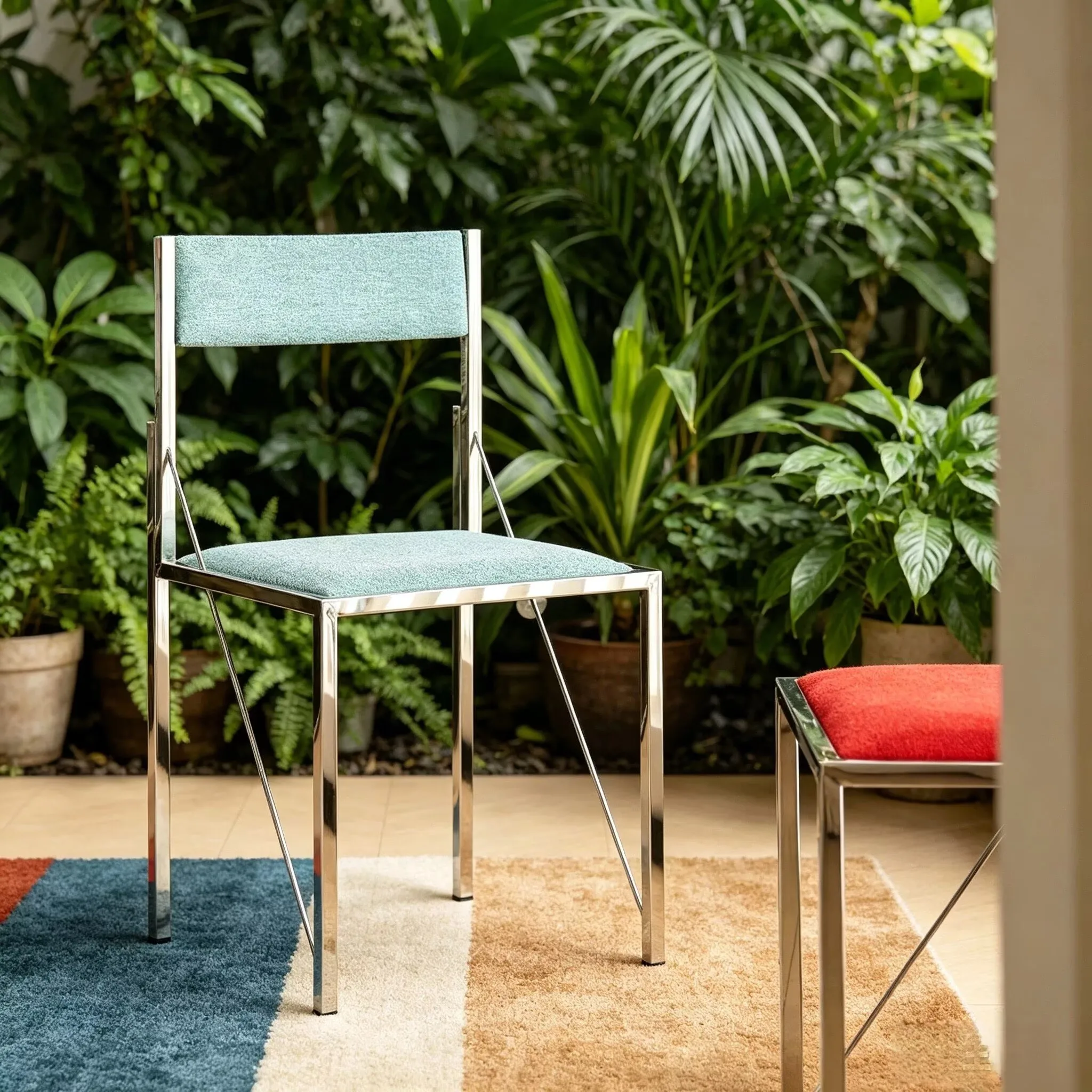Living room chairs Bauhaus dining chairs furniture stainless steel chairs designer photography single chair dressing chair backr