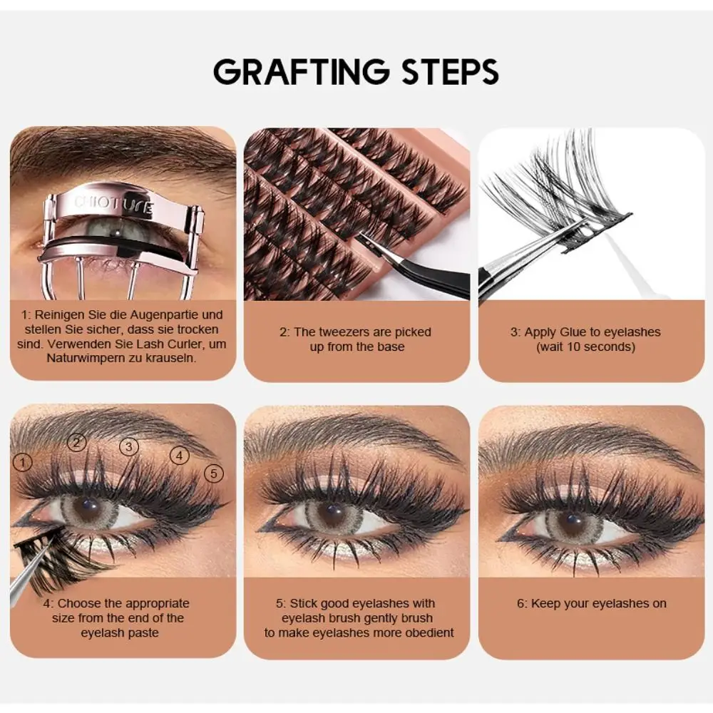 63Cluster/Box Soft Individual Cluster Eyelashes Lashes Extension 10/12/14mm Segmented Eyelashes Bundles C Curl DIY