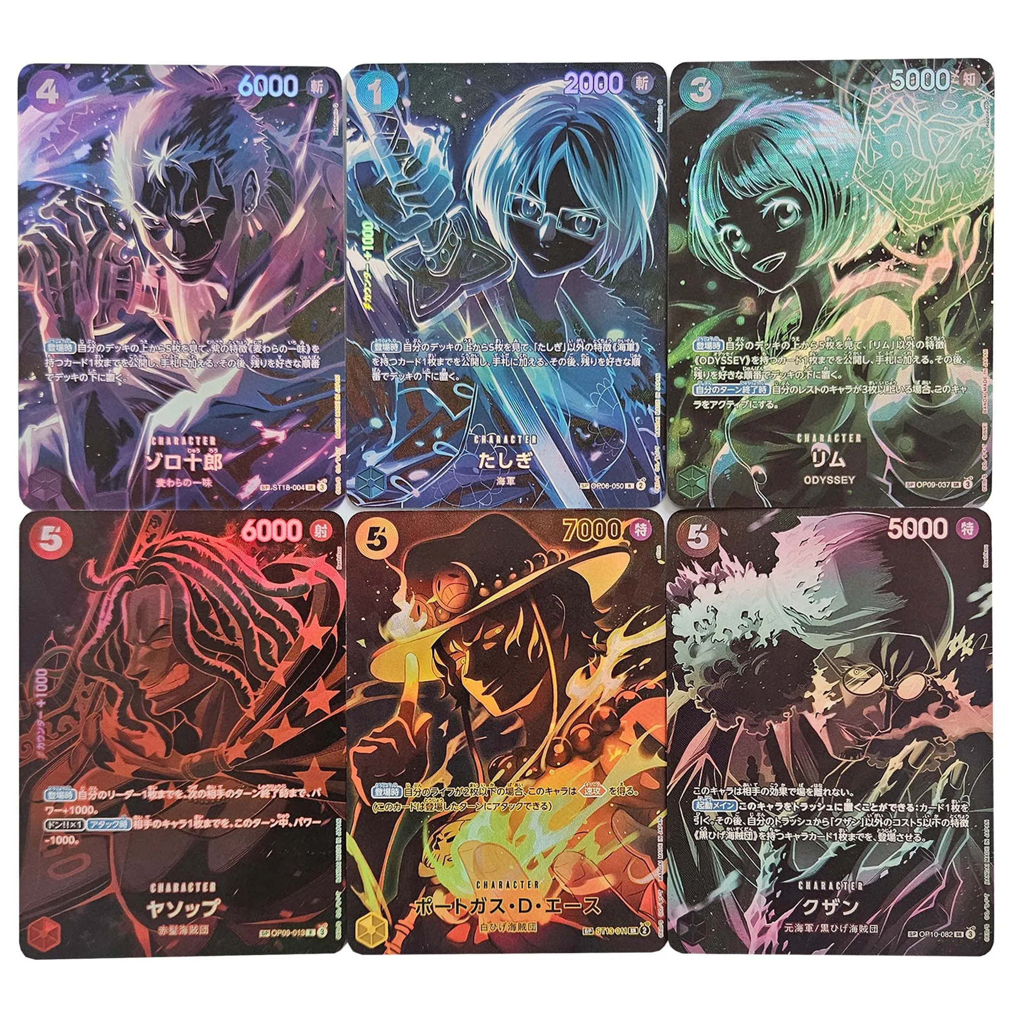 6 قطعة/المجموعة لتقوم بها بنفسك قطعة واحدة Opcg St18 رورونوا زورو ايس جمع بطاقة الانكسار اللون فلاش Opcg 10 كوزان أنيمي بطاقة دمى هدايا