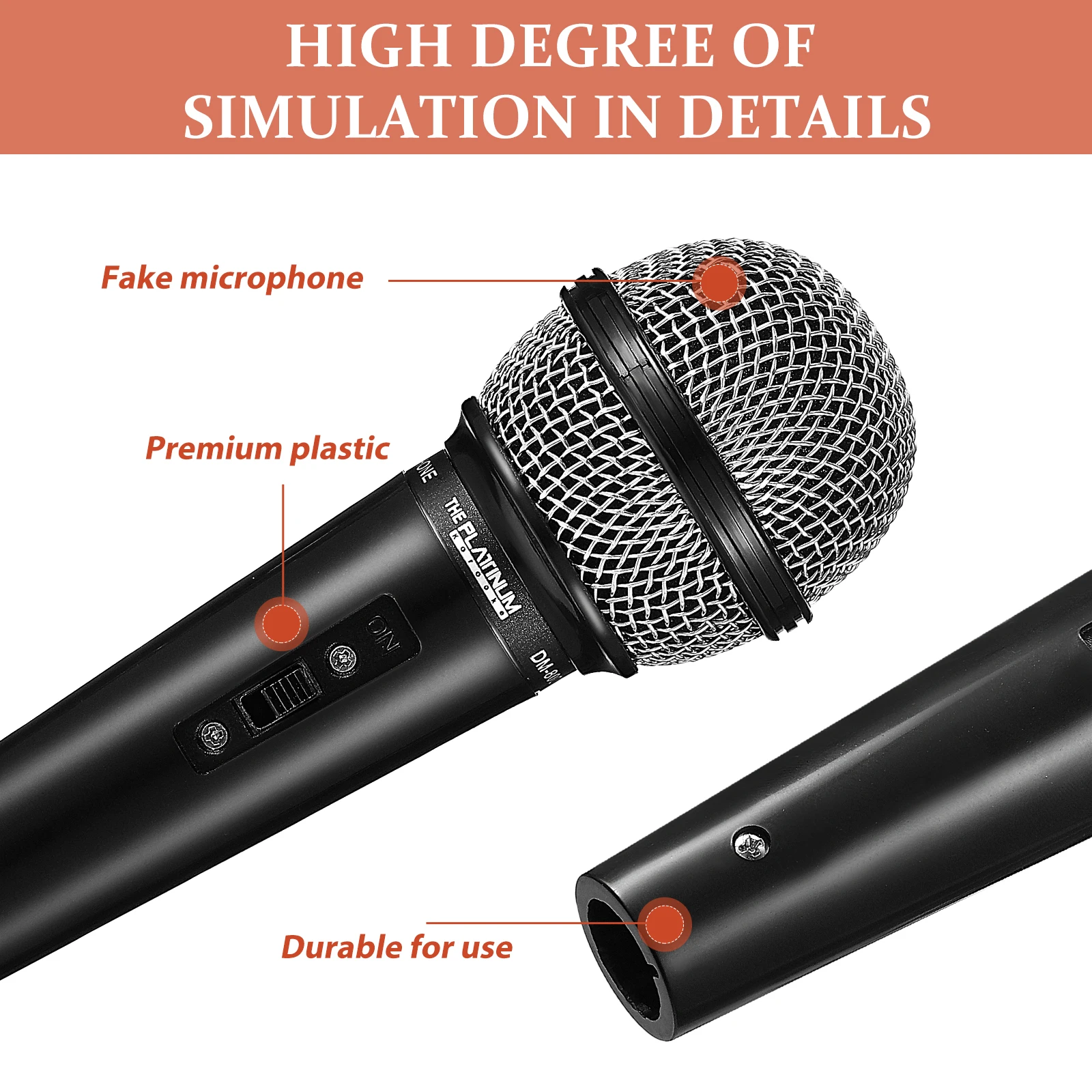 4 قطع من الدعائم البلاستيكية للميكروفون المزيف، أداء الحفلات والغناء للأطفال، لعبة ميكروفون مزيفة للأطفال الصغار