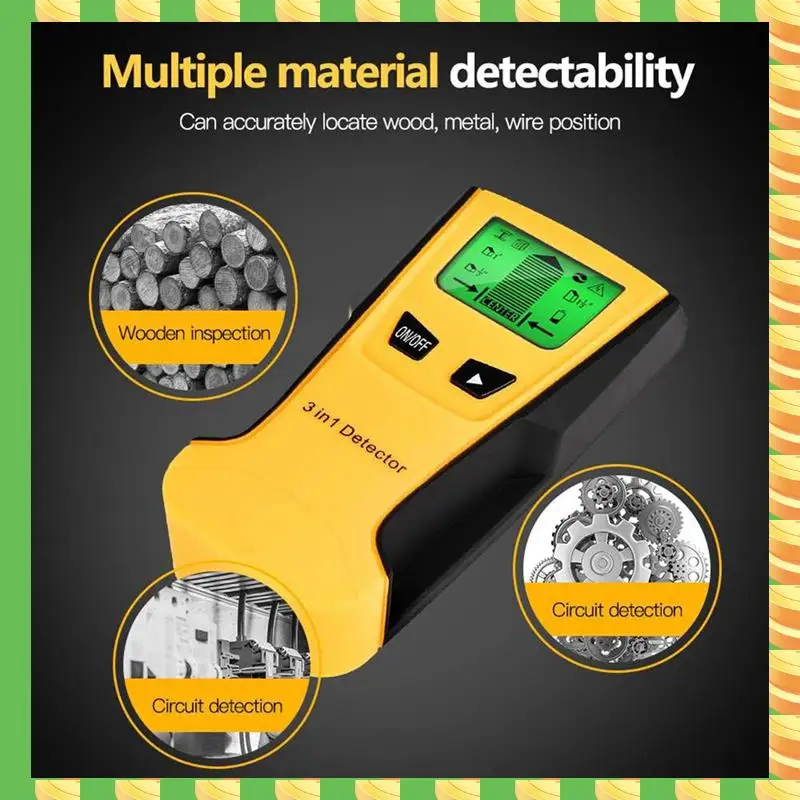 AB53 Cercatore scanner da parete Rilevatore da parete Metal detector da parete Trova borchie in metallo e legno Rilevamento cavo sotto tensione CA