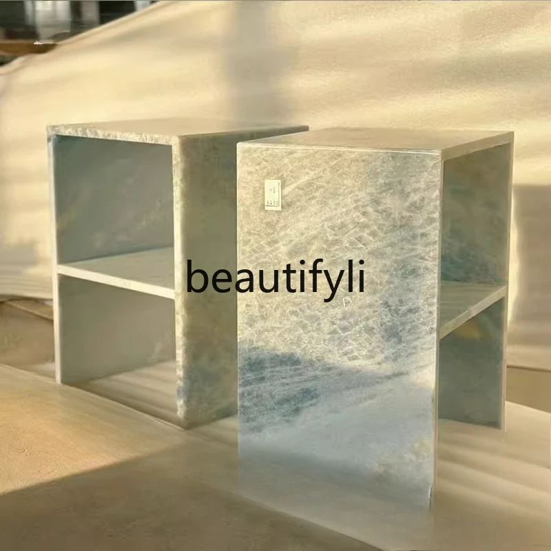 

Imported blue crystal natural marble, high-grade, rectangular, corner table