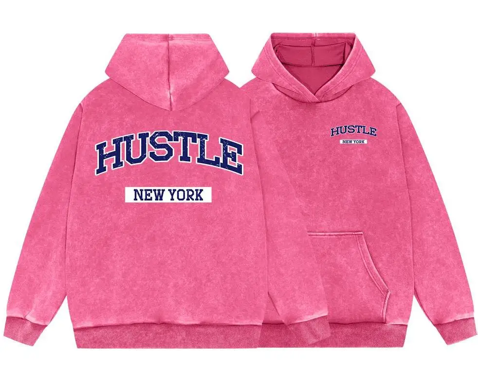 

Hustle New York оригинальный принт мужские винтажные потертые хлопковые толстовки Harajuku оверсайз с капюшоном модные флисовые осенние мягкие топы