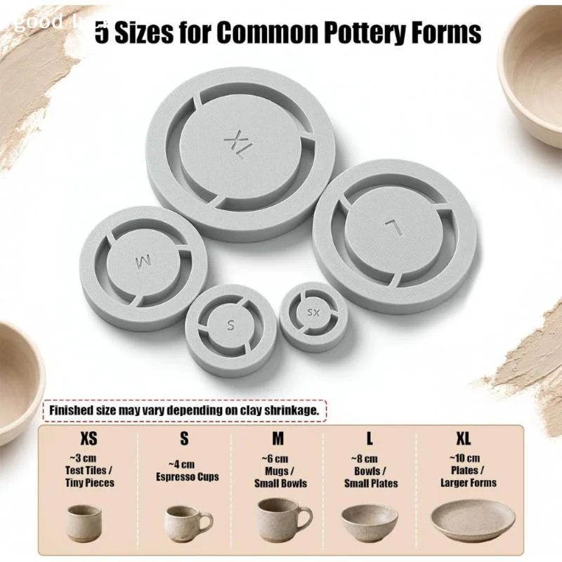 5 Sizes Pottery Foot Ring Template Consistent Base Ring Mold Lightweight Ceramic Clay Trimming Tool DIY Ceramic Making Supplies