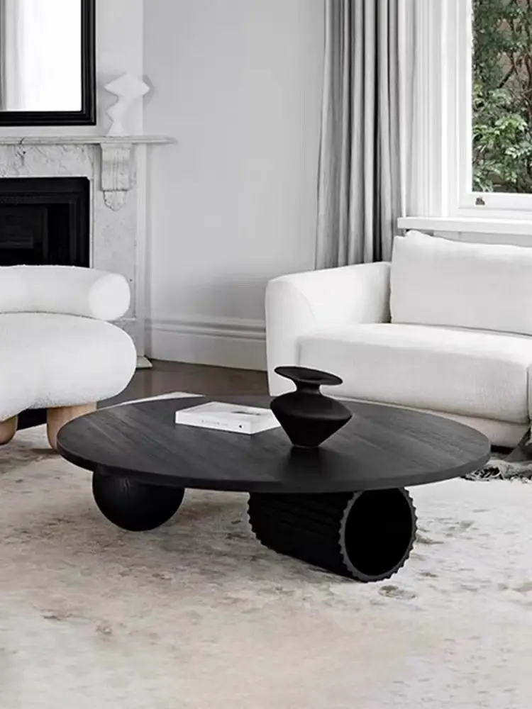 

Простой журнальный столик TTRetro из массива дерева для гостиной, круглый чайный столик для небольшой квартиры