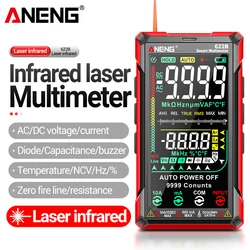 ANENG 622B cyfrowy inteligentny multimetr 10A miernik testowy automatyczny True RMS DC/AC 9999 Multitester z lampa laserowa pojemnością Ohm