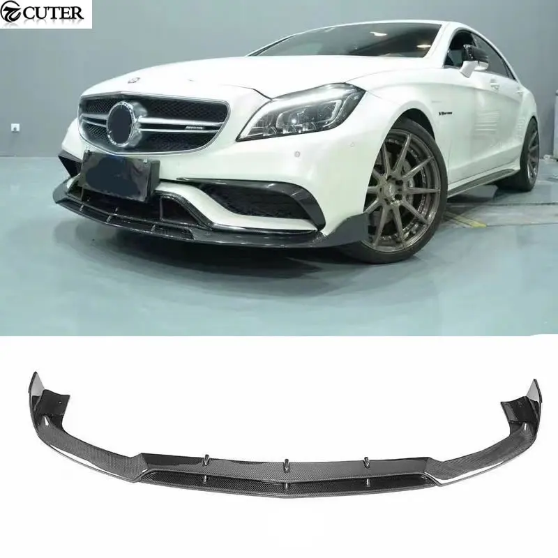 W218 Cls63 Carbon Fiber FRP Front Bumper Lip for Mercedes Benz W218 CLS300 CLS320 Car Body kit 15-17