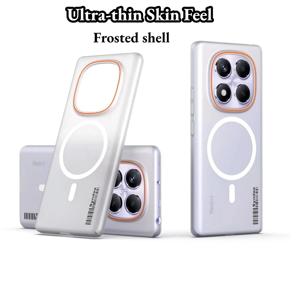 Funda de carga magnética con sensación de piel translúcida para Xiaomi Redmi Note 15 14 Pro Plus 4G 5G, funda protectora de PC delgada anticaída