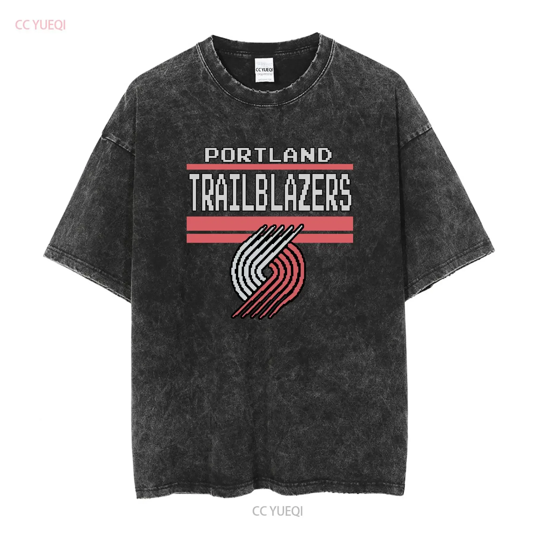 Portland Trailblazers Throwback Retro Vintage Pixel Art 8 Bit T Shirt vintage Washed Unisex streetwear Breathable Casual