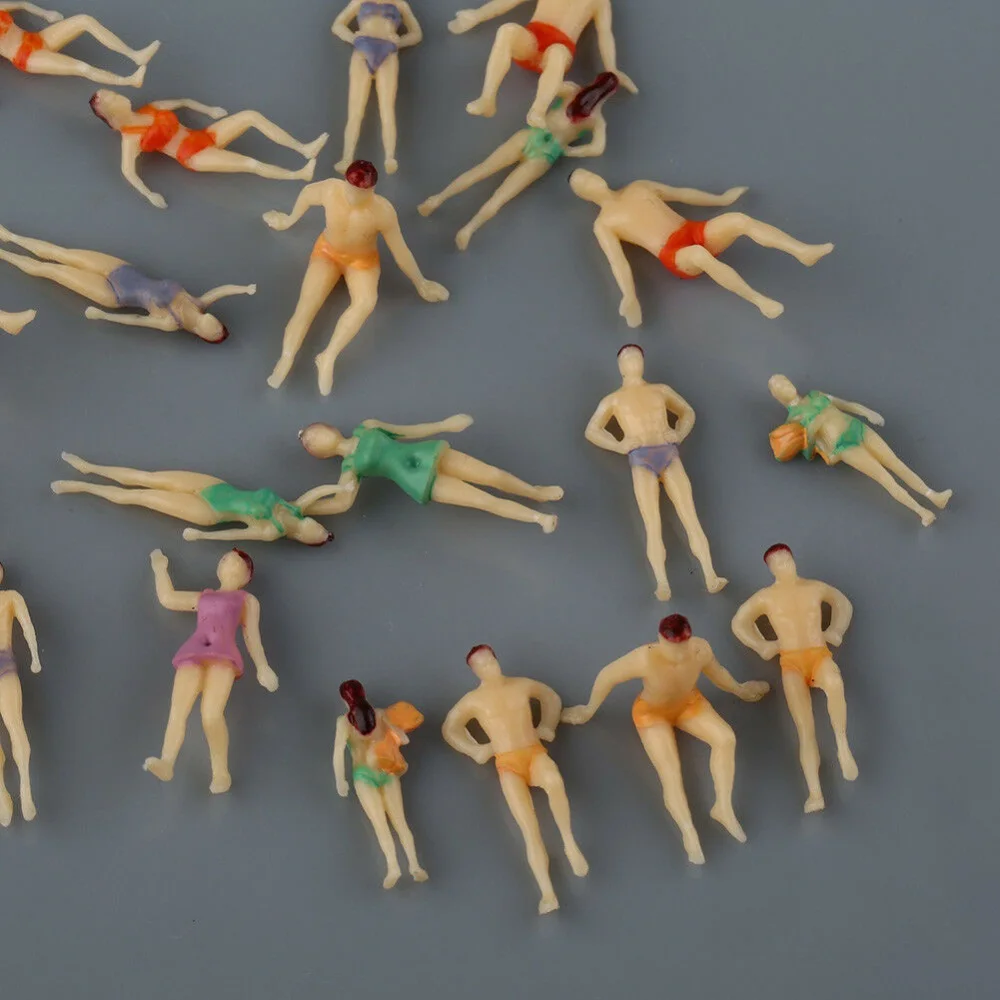 20pcs Model Beach People 1.0 inch Different Poses Scale 1:75 Miniature Figure Scenery Layout High Quality