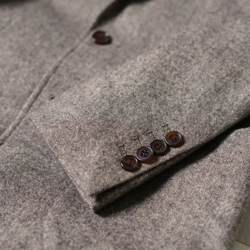 Veste de costume en Tweed grossier pour hommes, Blazer rétro, coupe ajustée, simple boutonnage, costume d'affaires décontracté de Style britannique d'automne et d'hiver