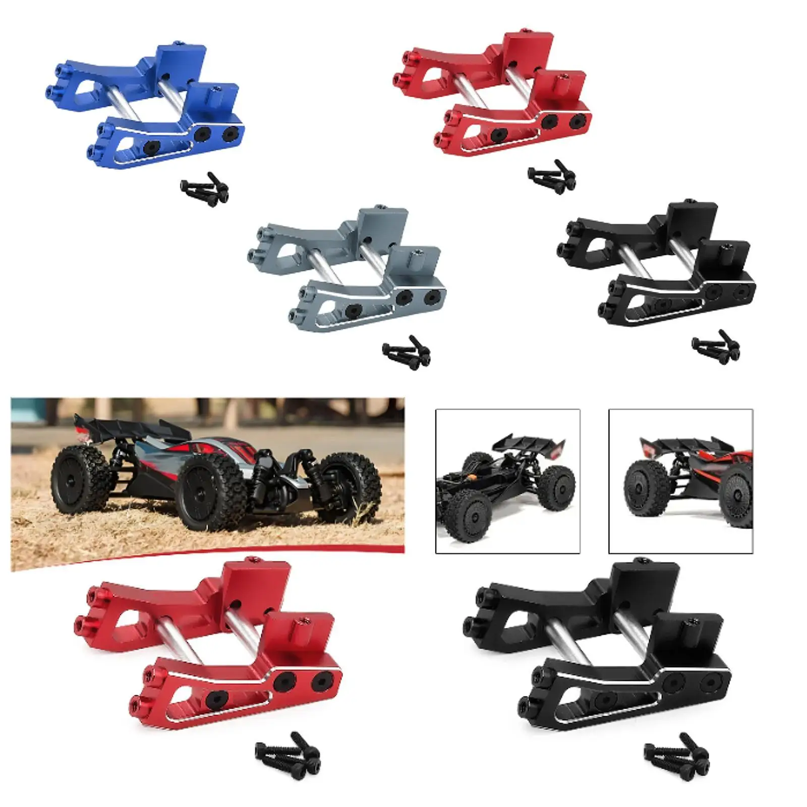 1/14 RC Rear Wing Mount Set Metal Replace Parts Rear Wing Body Mount Support