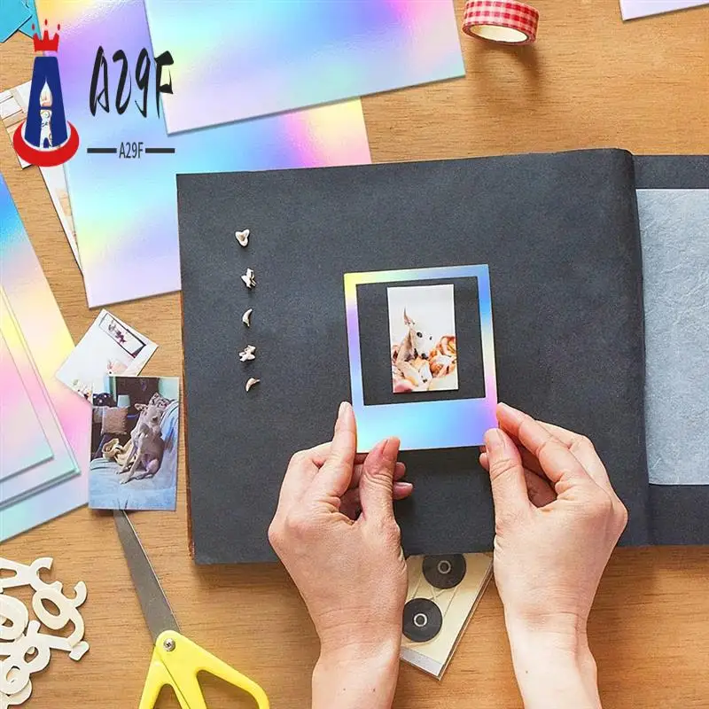 

A29F-металлическая голографическая карта, блестящие зеркальные листы бумаги, сменные аксессуары, светоотражающая доска, размер 8,5 х 11 дюймов, 50 упаковок