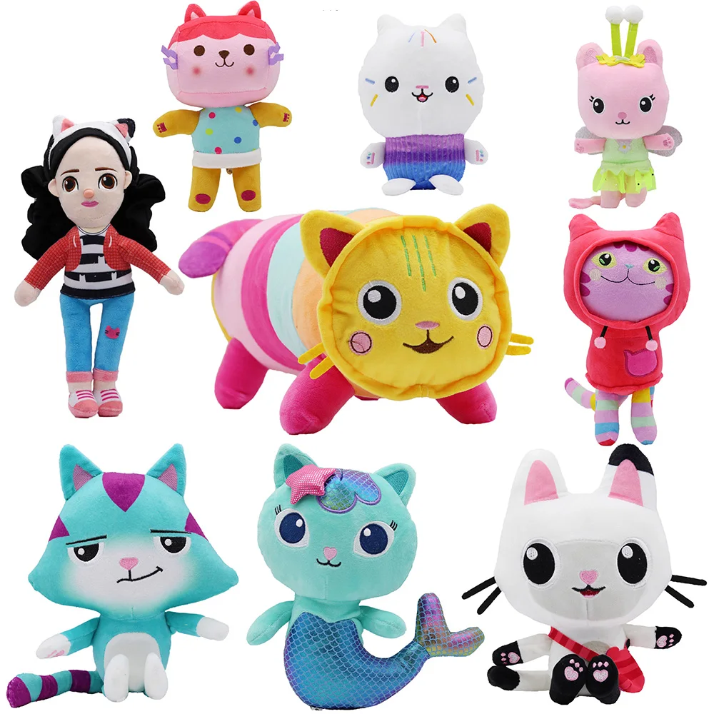 ตุ๊กตาแมวเมอร์แคทจาก Gabby's Dollhouse ของเล่นตุ๊กตาสัตว์น่ารัก แมวยิ้ม แมวขับรถ แมวโอบกอด ตุ๊กตาเด็กผู้หญิง Gaby ของขวัญวันเกิดสำหรับเด็ก ﻿