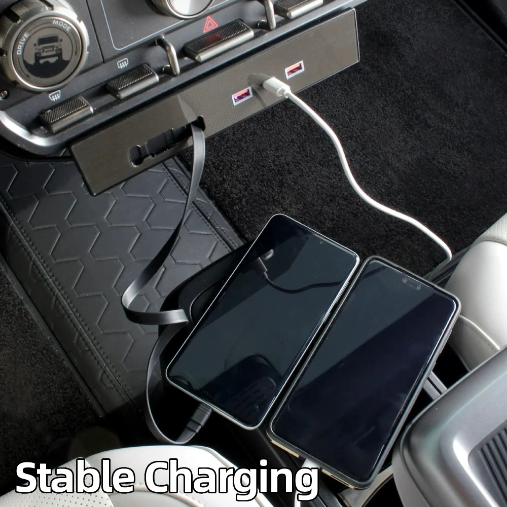 Car Center Console Docking Station Retractable Cable Fast Charging Dock Auto Interface USB TypeC Accessories for Chery ICAR V23
