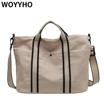 WOYYHO Borse a mano di grande capacità, borse fitness da palestra in tela alla moda, borse da allenamento a spalla singola