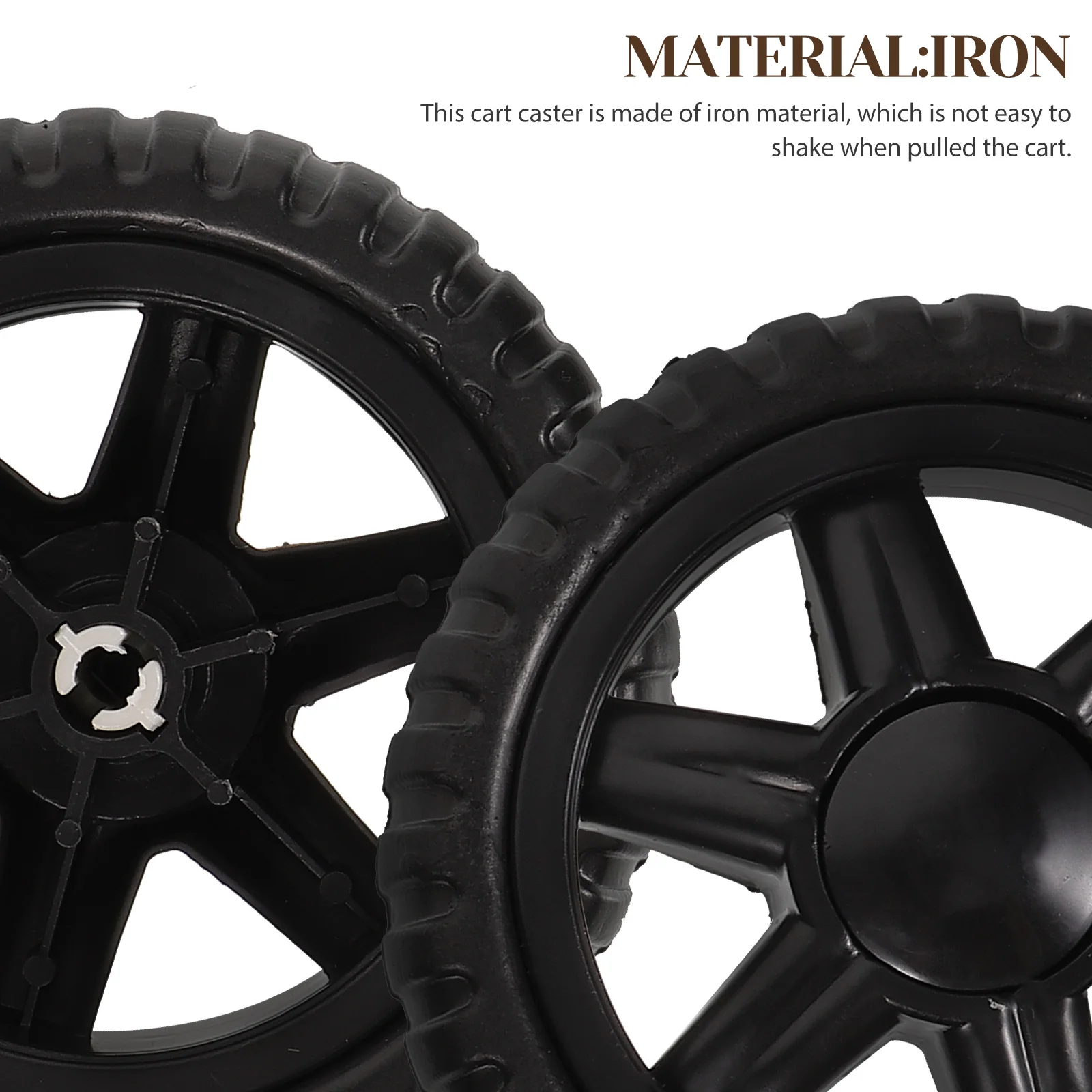 

2Pcs Shopping Cart Wheels Plastic Caster Trolley Stroller Replacement Parts Cart Accessories Durable Triangle Design Easy