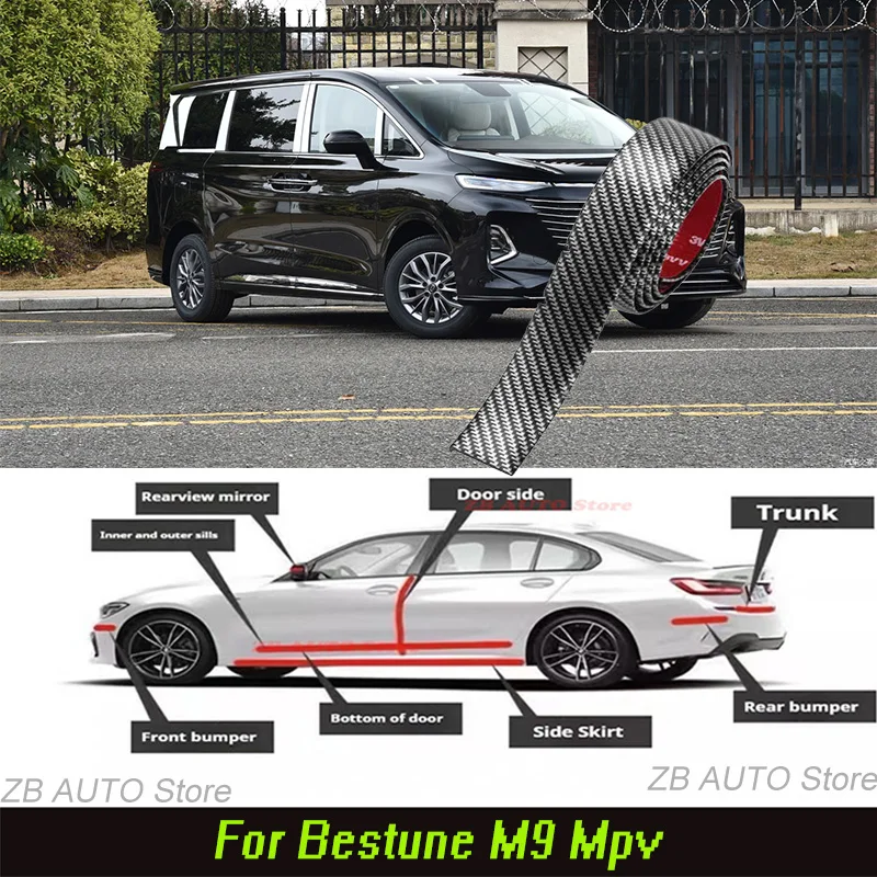 For Bestune M9 Suv Strong adhesive bumper strip, front and rear lip side skirts, collision and scratch resistant, suitable