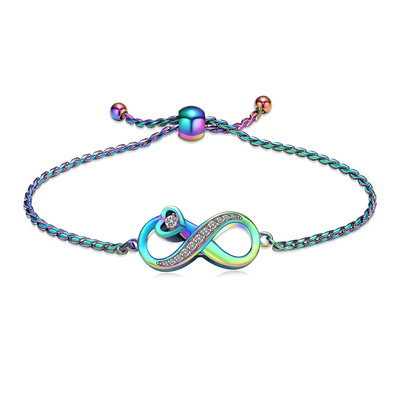 Infinity Heart Urn Bracelet for Ashes Crystal Keepsake Bangle for Women Cremation Ashes Jewelry Memorial Lockets