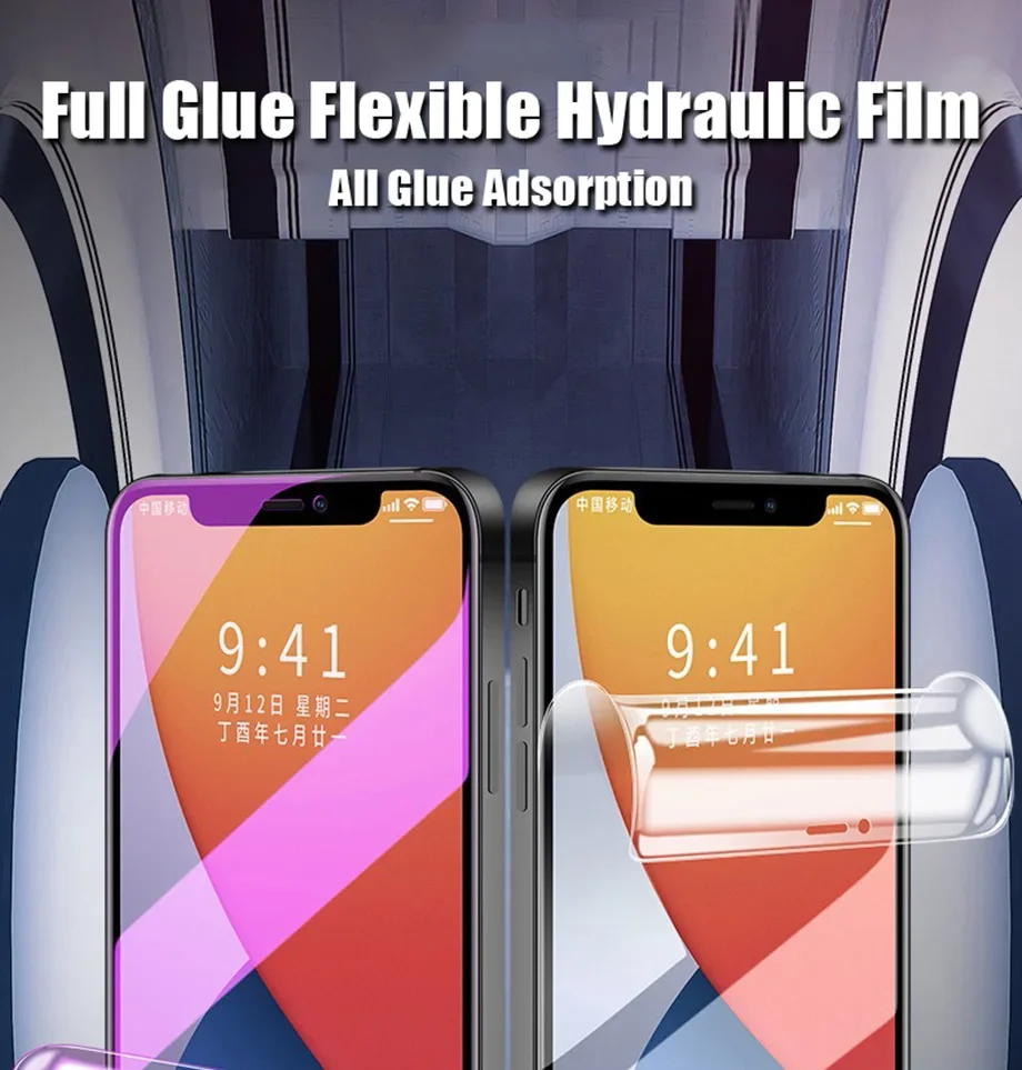 5 Stück Hydrogel-Folie für iPhone 14, 13, 12, 11, 15, 18 Pro Max, 8, 16 Plus, vollständige Displayschutzfolie für iPhone 13 Mini, X, XS MAX. – Detail 1