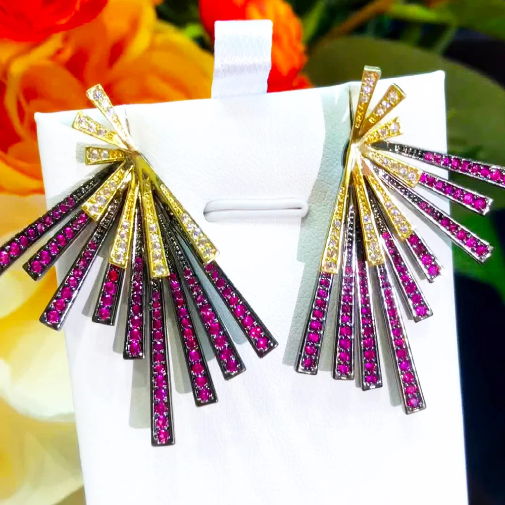 

Missvikki Luxury Trendy Chic Unique Earrings Full Cubic Zirconia Shiny Charm Earring For Women Bride Wedding Jewelry Best Gift