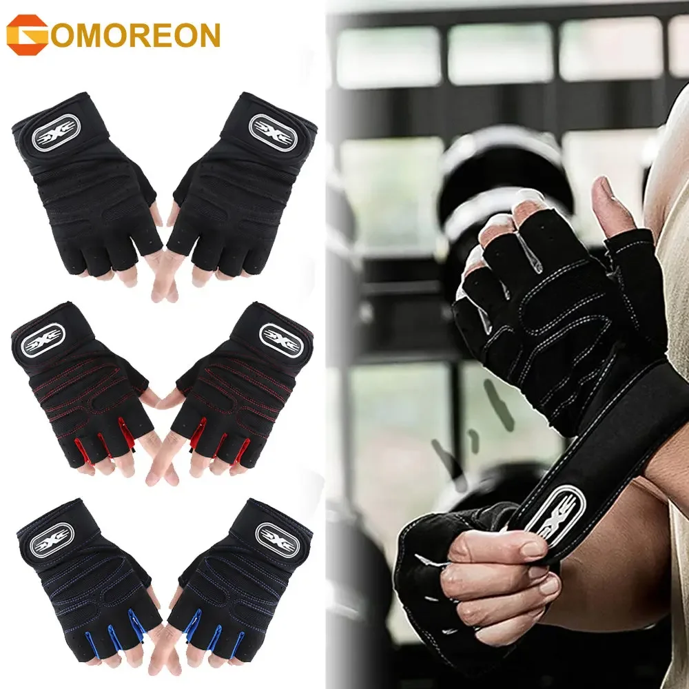 1Pair Workout Gloves, Antislip Weight Lifting Gym Gloves, Superior Grip & Palm Protection for Gym, Fitness, Training, Cycling