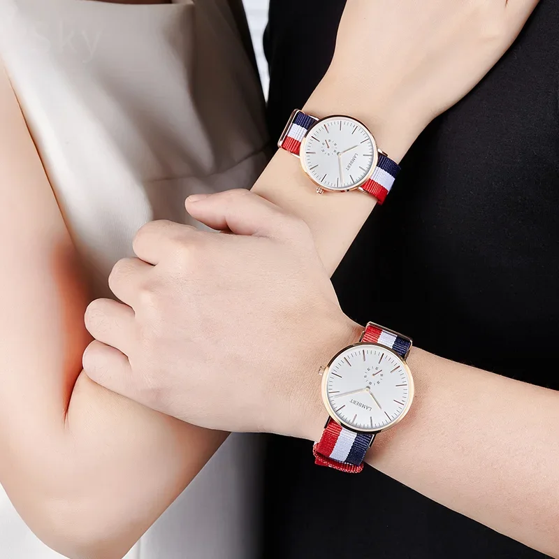 حزام ساعة من النايلون للتسلق للرجال والنساء لساعة DW Daniel Wellington من القماش الصلب المقاوم للصدأ بإبزيم متعدد الألوان