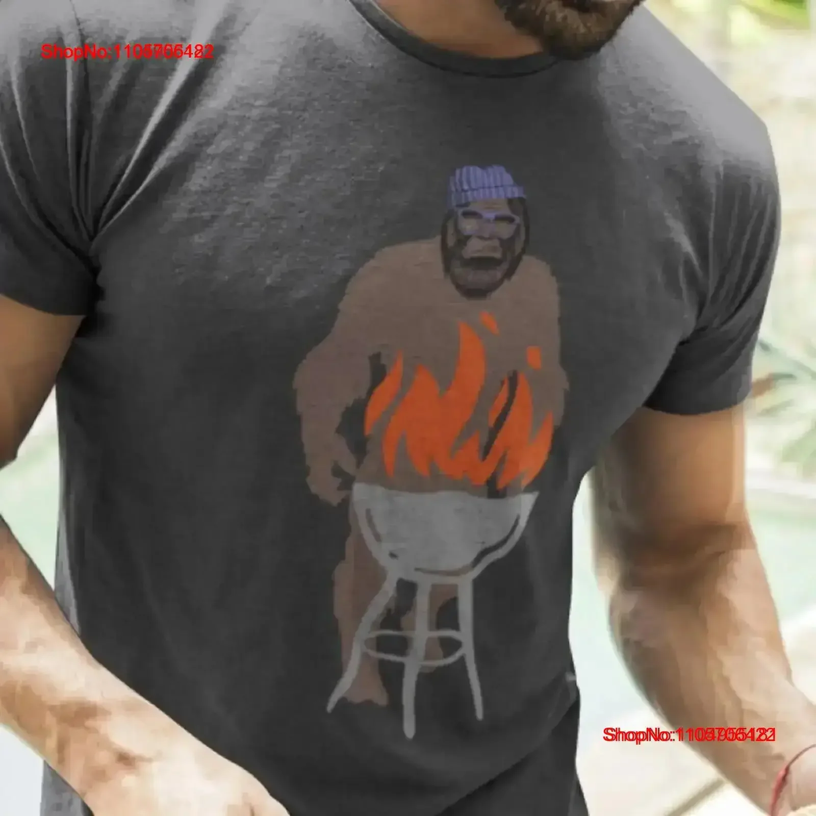 Bigfoot Grilling T Shirt Cool Sasquatch Cryptid Lover s Funny Bbq Smoker Barbecue Idea Tailgate vintage Washed homme vintage