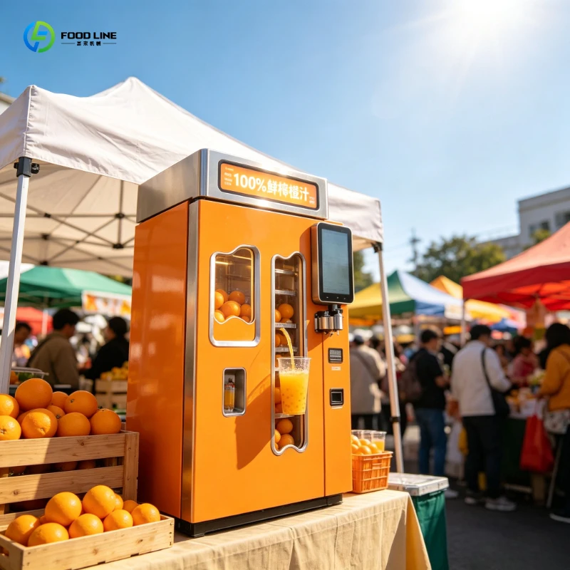 Fresh Orange Juice Vending Machine, Rustproof Stainless Juicer with Easy-Clean Design, Durable for Food Court