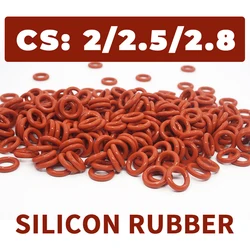 Thickness CS2/2.5/2.8mm Red VMQ O-ring cross section silicon rubber sealing gasket rubber washer wholesale in specifications