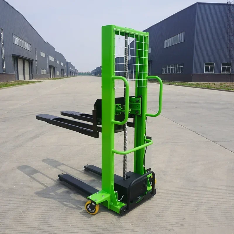 Carrello elevatore idraulico manuale Impilatore per pallet con sollevamento idraulico portatile Commercio all'ingrosso Batteria al litio da 1 tonnellata, 1,5 tonnellata, 2 tonnellate 1,6 m 48 V