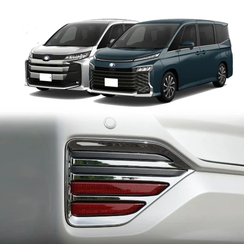 For Toyota noah Voxy 90 Series 2022 2023 ABS Chrome Rear bumper modified Car Rear Fog Light Cover Trim Tail Foglight Lamp Frame