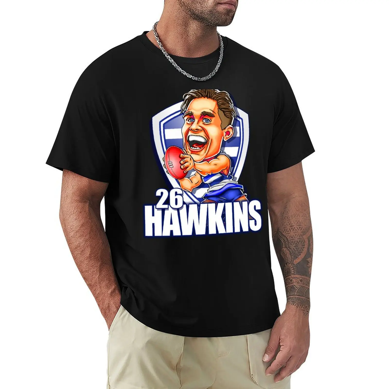

Tom Hawkins cartoon - AFL T-Shirt blanks korean fashion plain white t shirts men