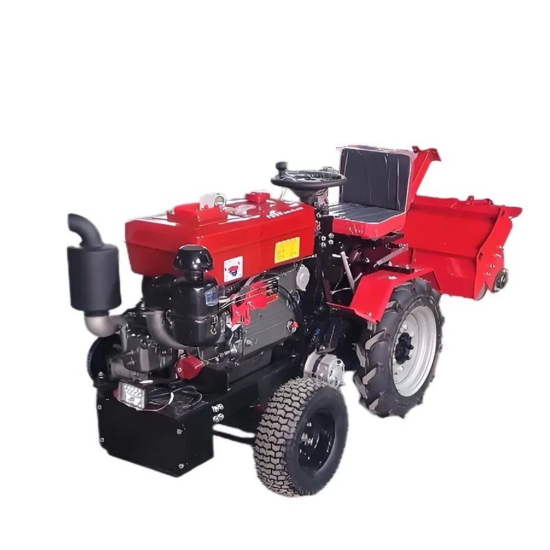 

Small four-wheel tractor agricultural rotary tiller ditching loose soil micro-tillage machine