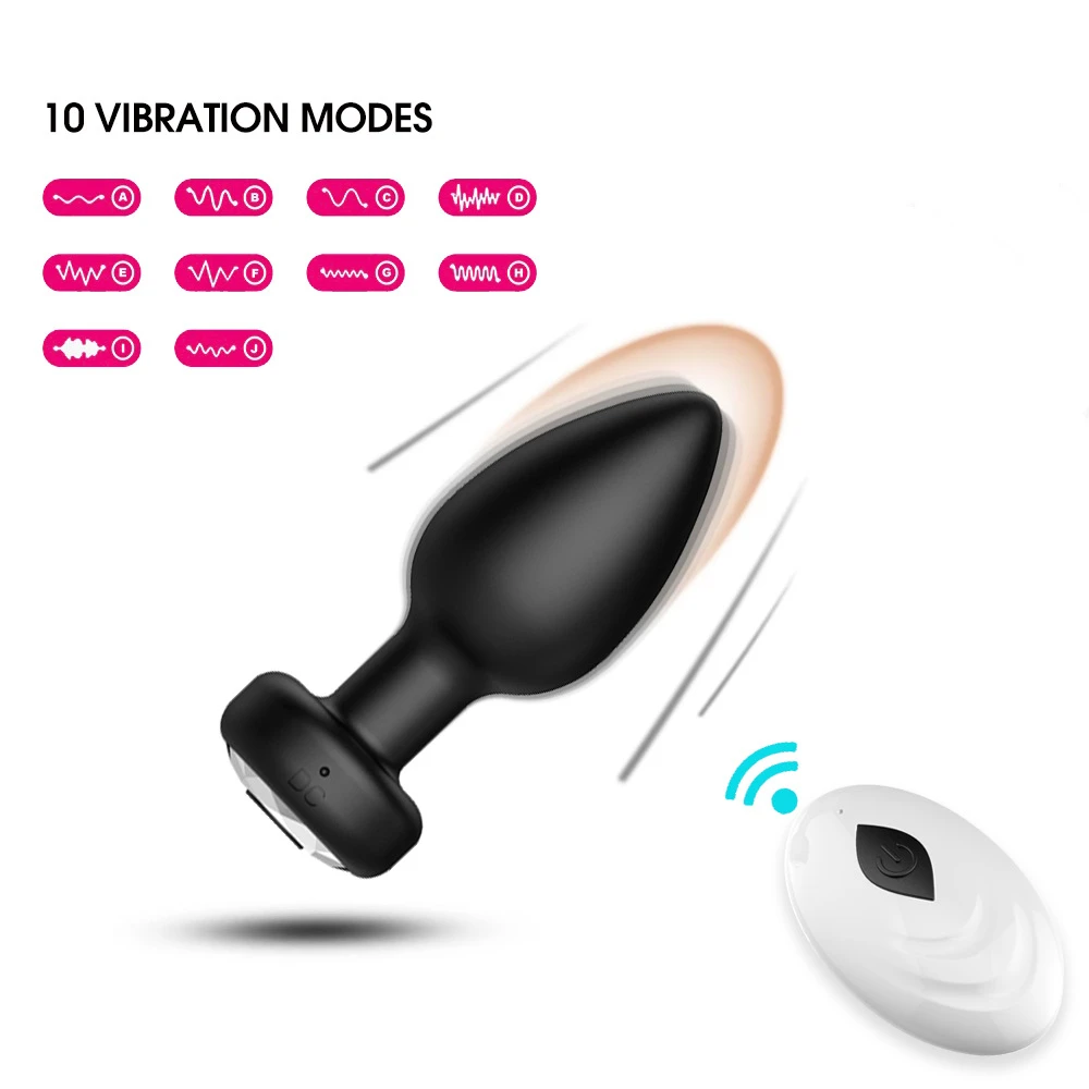 10 Speeds Vibration Butt Plug Remote Control Anal Vibrator Adult Sex Toy For Couple Gay Female Masturbator Men Prostate Massager view 2