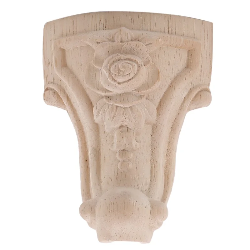 Pieds de Meuble Sculptés en Bois Massif, Style Européen, pour Siège de Meuble TV, 10x5.5cm, 1 Pièce