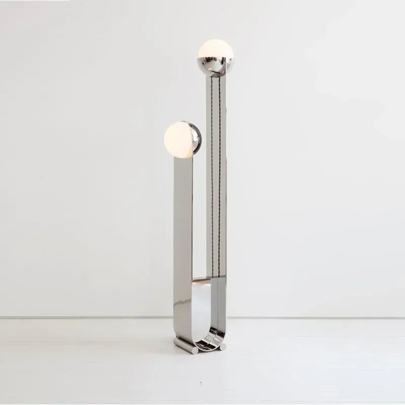 

Bedside Creative Designer Nordic Glass Bedroom Lamps Post-Modern Simple Stainless Steel Living Room Sofa Floor Lamp