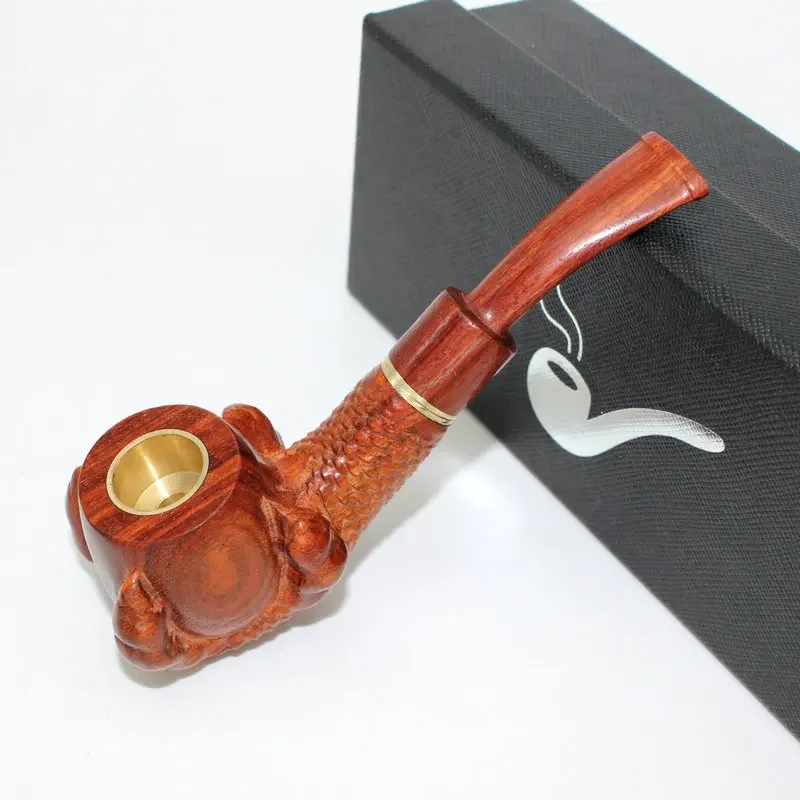 

1pcs Solid wood pipe carving dragon claw purple light sandalwood yellow pear smoking bag pot