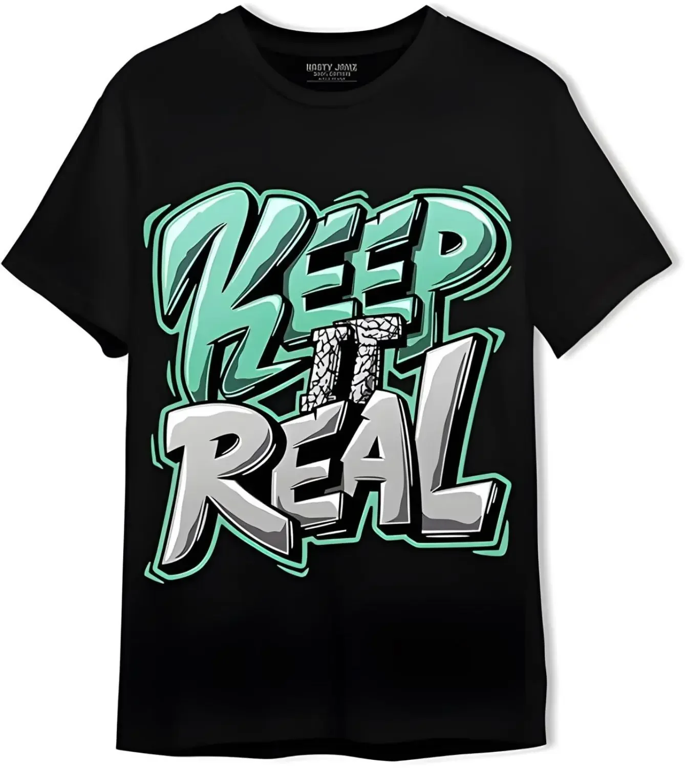 

Generic Keep Real Unisex Graphic Tee Match Green Glow, Urban Clothing