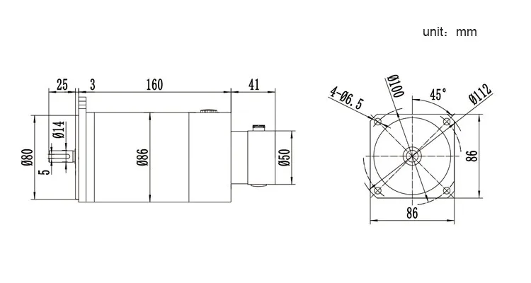 CC+ 350W DC Servo Motor 2500rpm 86SYT-350