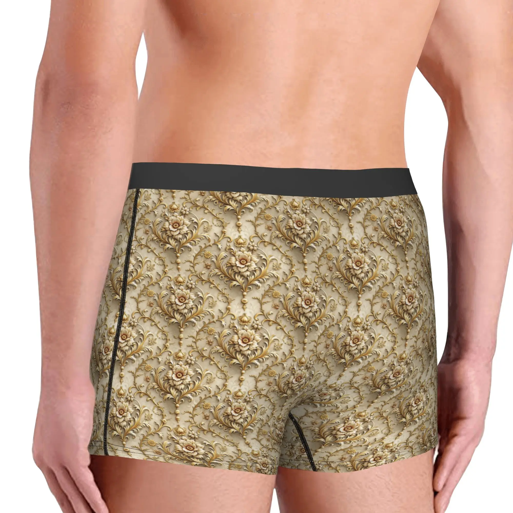 Cool Fashion Trend 3D Flowers Boxers Shorts Panties Male Underpants Stretch Luxury High 3D Floral Briefs Underwear