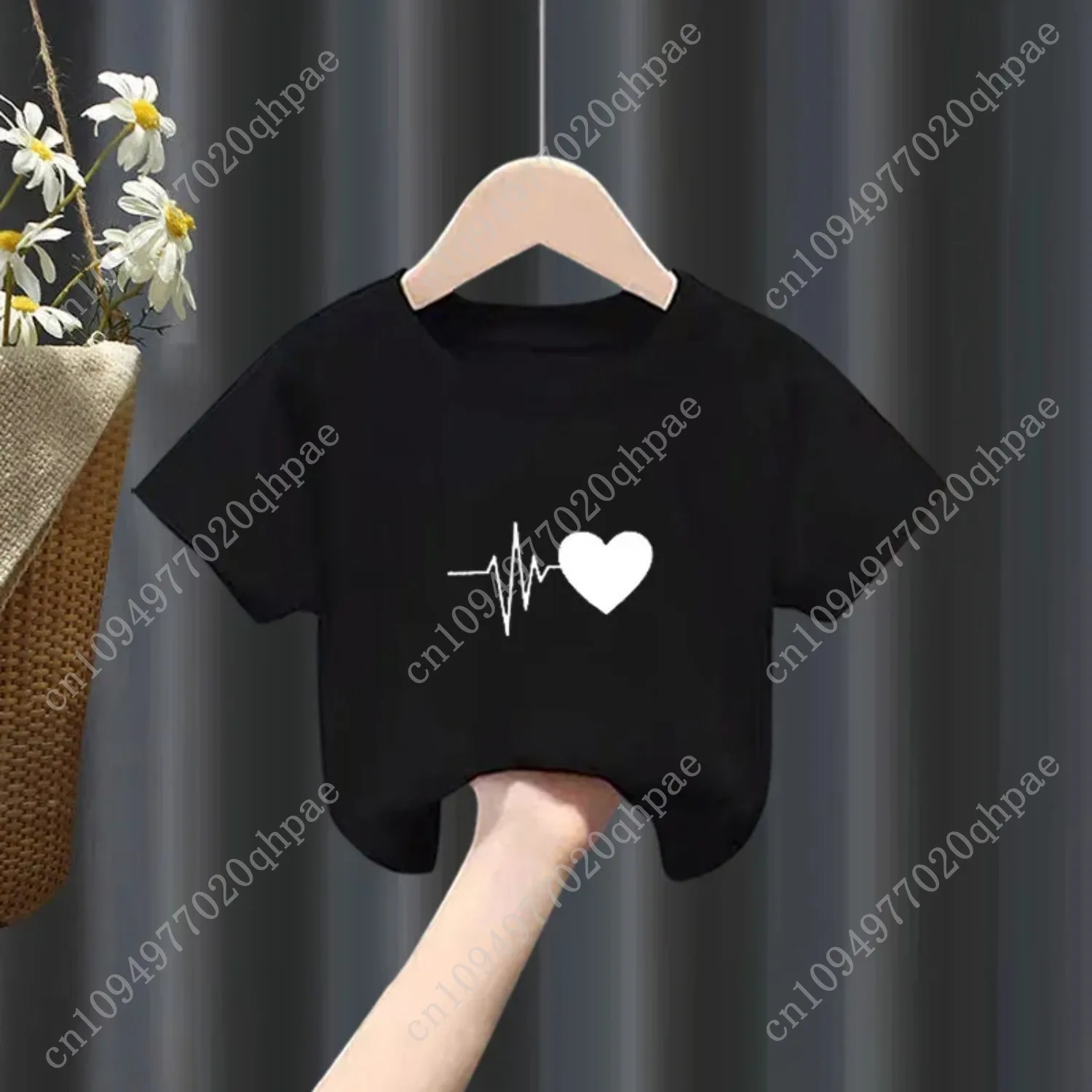 Camiseta de manga corta para niñas, novedad de verano, Top blanco puro para niños, ropa de moda para niños grandes, ropa para niñas