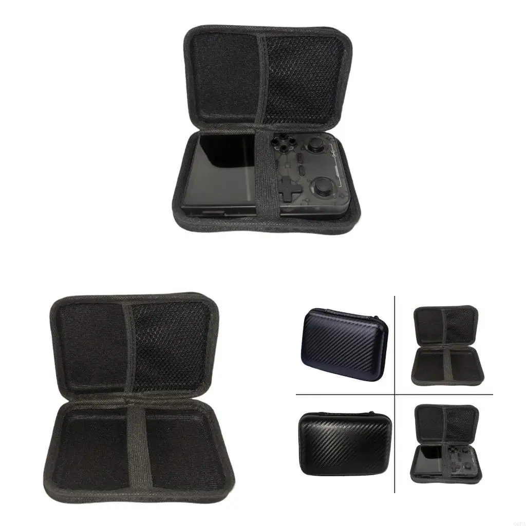 Q6PA Protector Case Storage Box for R36S R35S K36 Scratchproof EVA Bag Handheld Game Console Carrying Case with Mesh Pocket