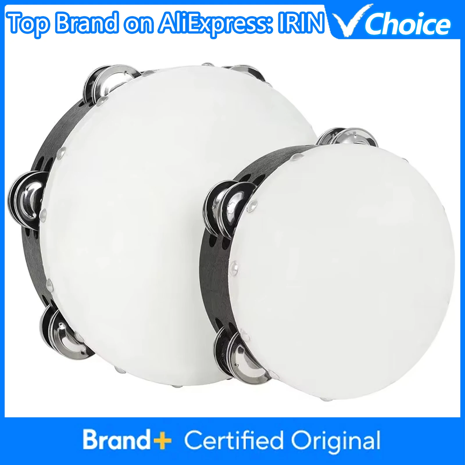 

Барабан-тамбурин IRIN 6/8 дюймов, деревянный ручной тамбурин, ударный музыкальный инструмент, Орф-инструменты