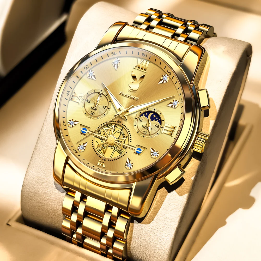 Men's Authentic Multifunctional Quartz Watch by Playboy