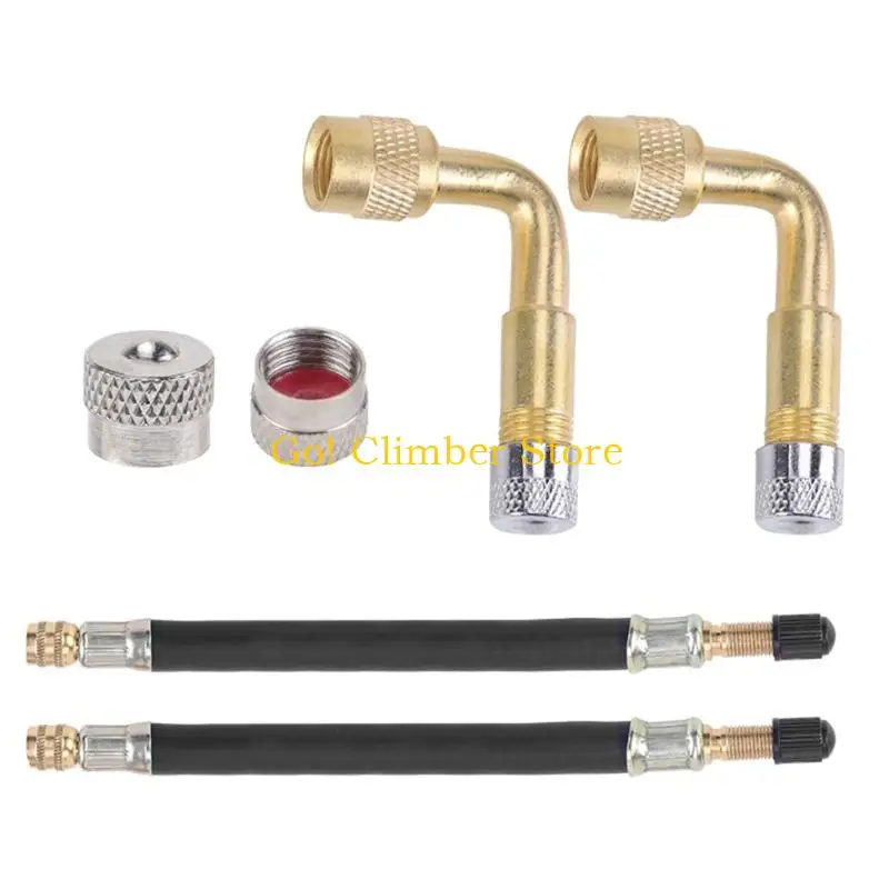 Q84C Tire Valves Extension Flexible Valves Stem Extenders Tire Valves Adaptors for Passenger Car Truck Motorbike Bikes
