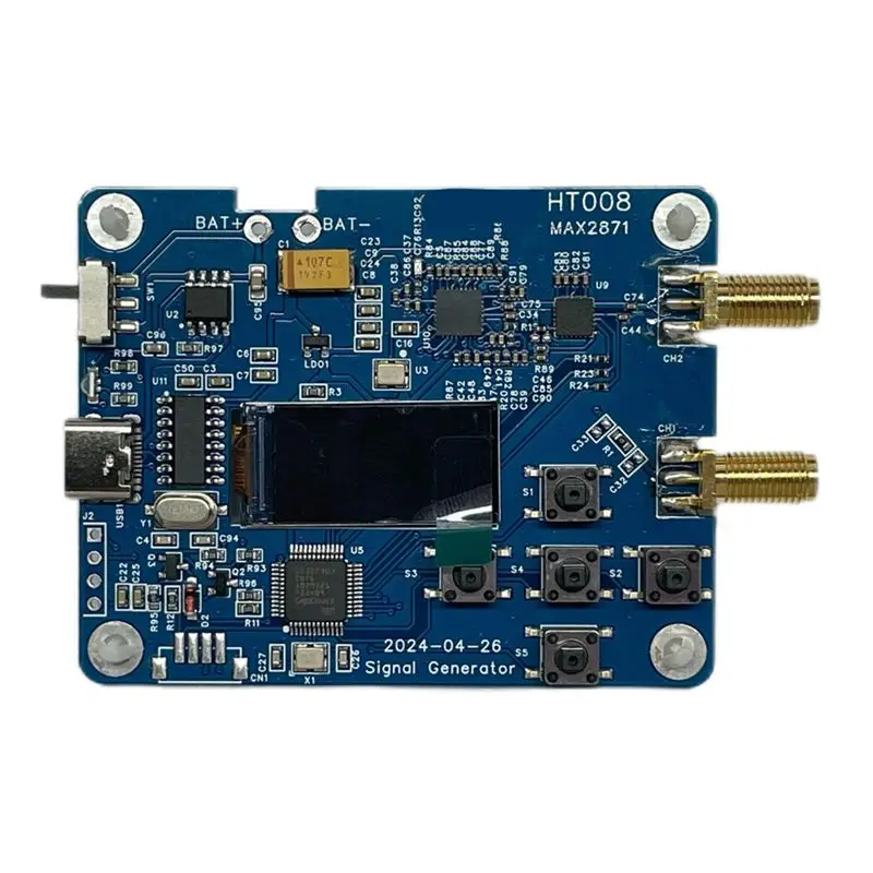 [B24B!】 HT008 MAX2871 Signal Source 23.5-6000Mhz RF Module Consists Of Serial Control CH2 Support -25Db Power Regulation Upgrade