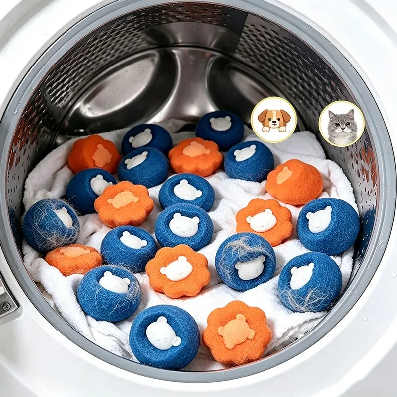 13 Bolas para la limpieza de ropa y la eliminación de pelos de mascotas. Bolas reutilizables para la lavadora y la secadora, que recogen los pelusillos y evitan obstrucciones. Ideales para la limpieza de ropa y para el