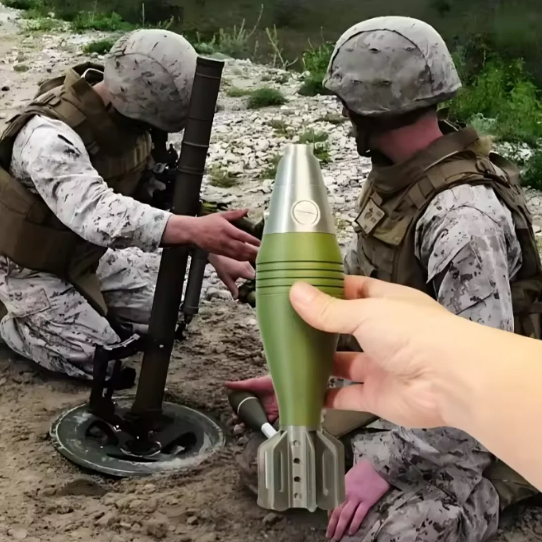 M2 60mm Mortar Shell Model - 3D Printed Realistic Replica, Non-Functional Military Decor for Home/Office, Gift for Collectors